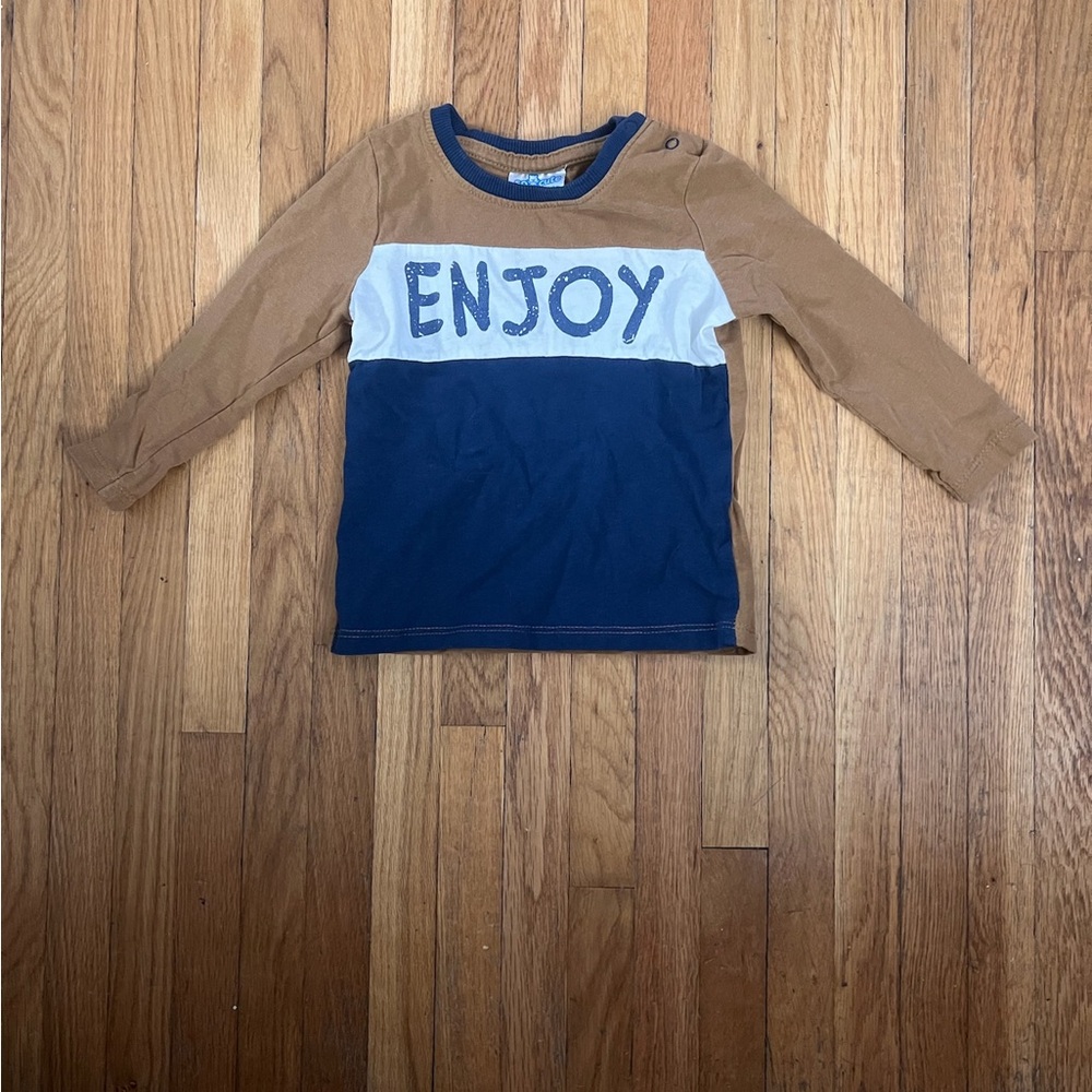 So Cute 9/12M Enjoy  Long Sleeve Shirt - Blue and Brown